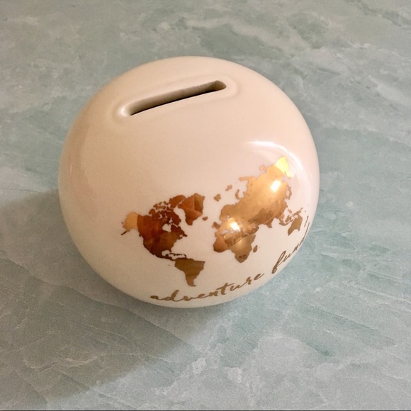 Other - Adventure Fund white gold ceramic bank home decor